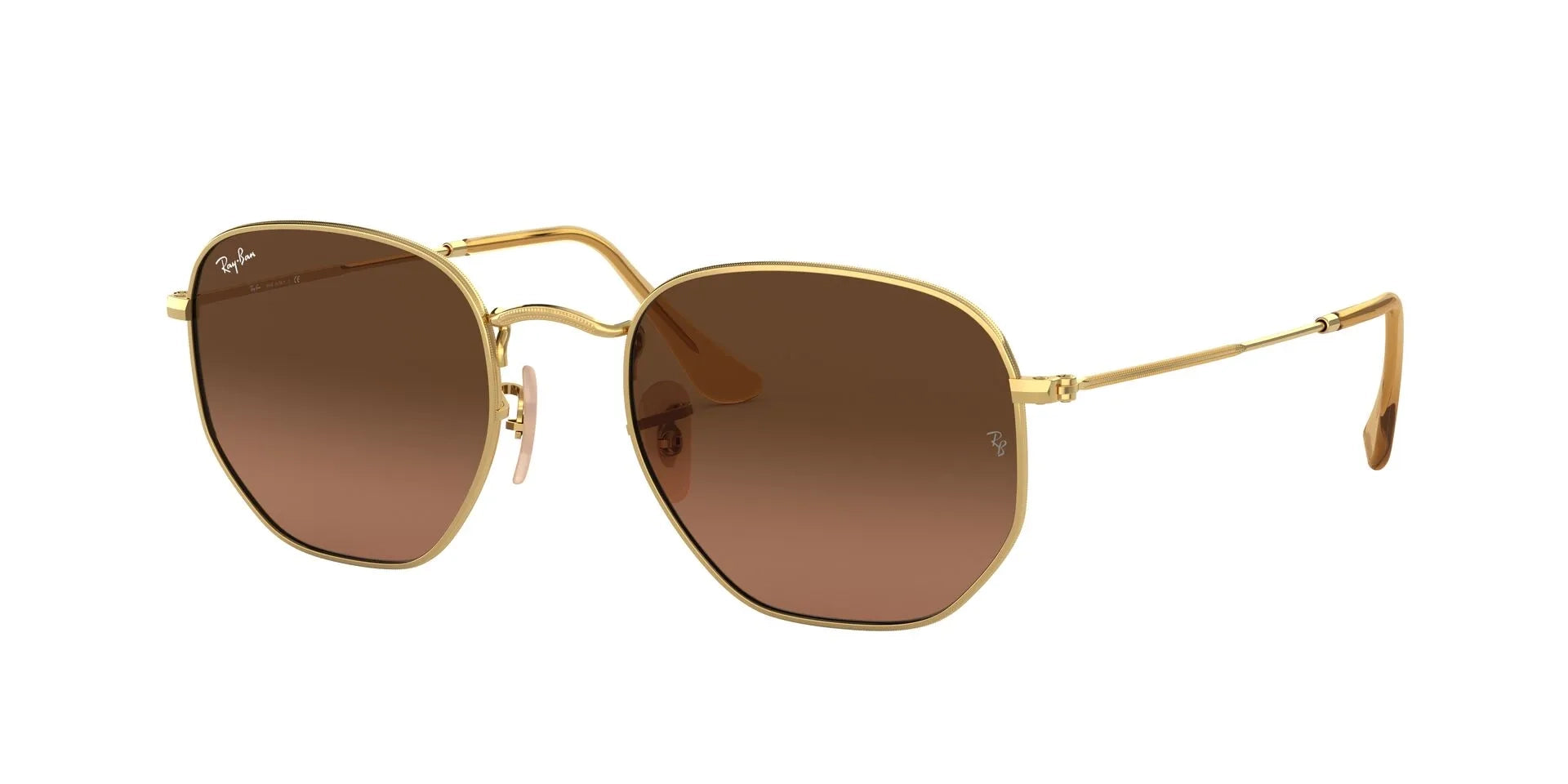 Ray-Ban Hexagonal RB3548N 912443 – Gold Sunglasses (51mm)