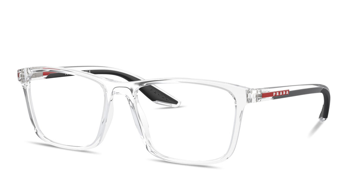 Prada Linea Rossa PS01QV 2AZ1O1 crystal eyeglasses 54mm angled view
