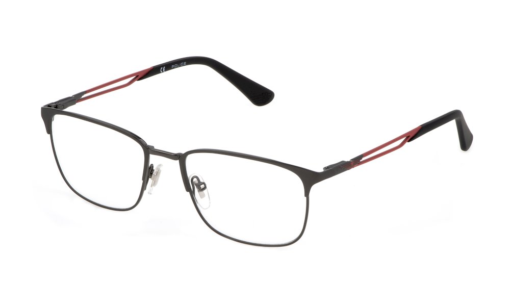 Police Wind 1 VPLF07 0584 matte black eyeglasses 56mm front detail