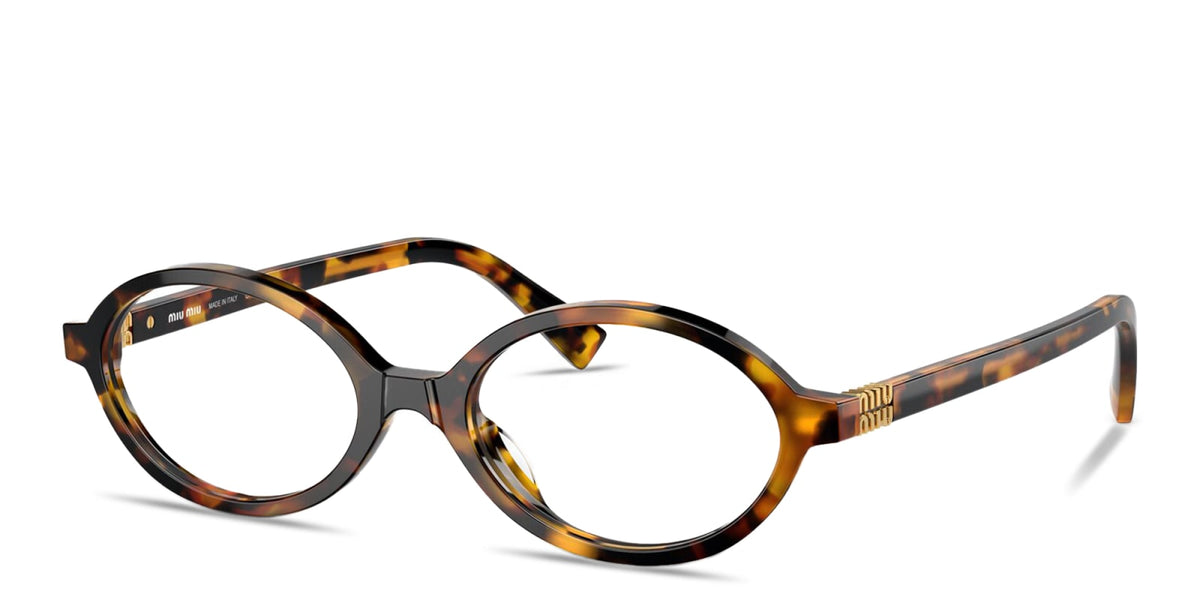 Miu Miu MU01XV VAU1O1 honey havana eyeglasses 50mm angled view