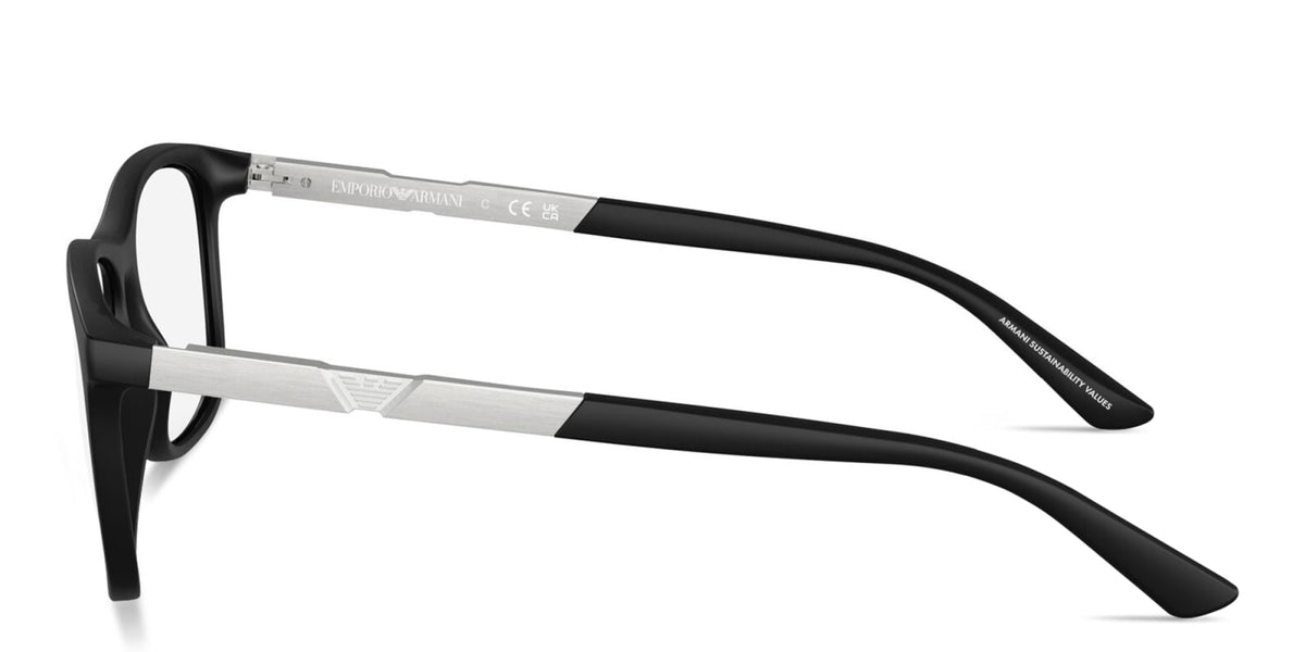Emporio Armani EA3247 5001 matte black eyeglasses 55mm side view
