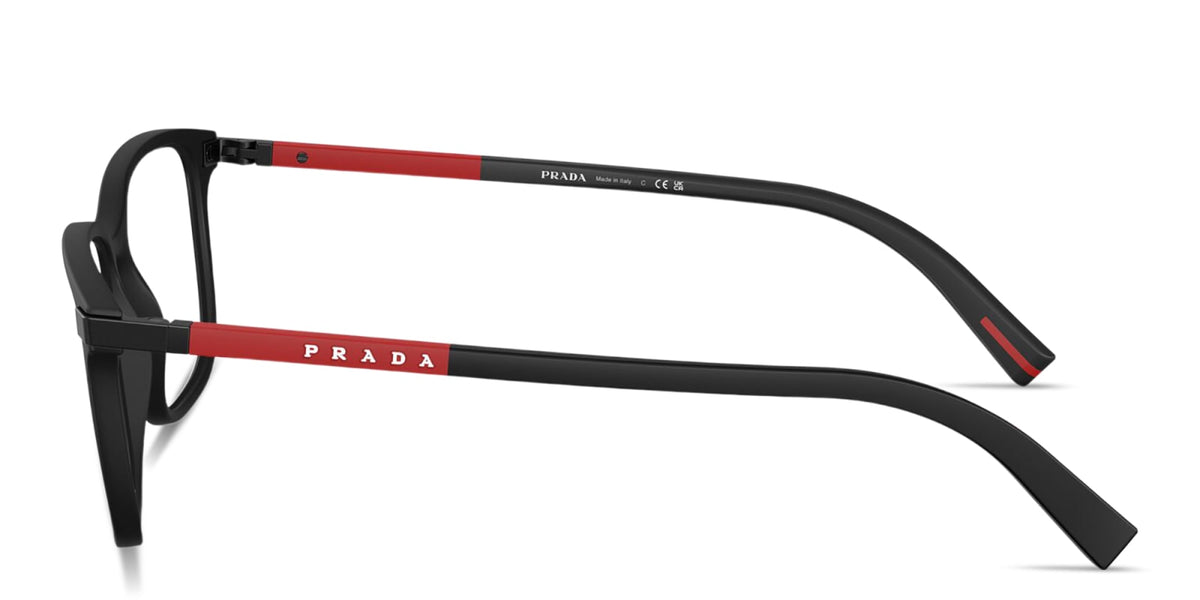 Prada Linea Rossa PS02RV DG01O1 black rubber eyeglasses 54mm side view