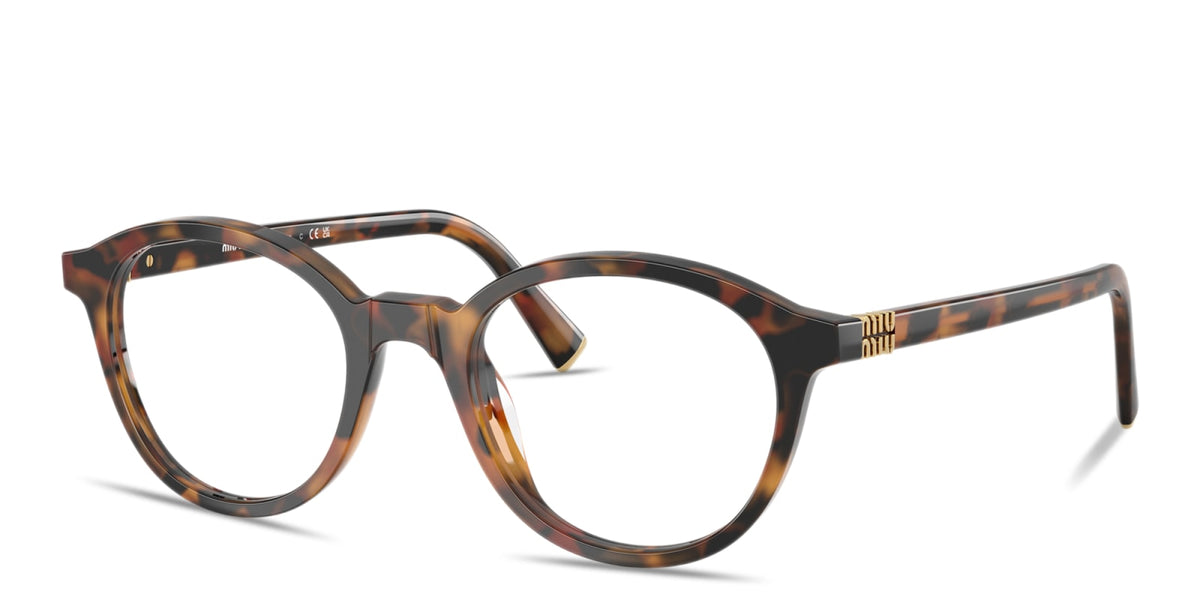 Miu Miu MU02WV 19P1O1 havana ivy eyeglasses 50mm angled view