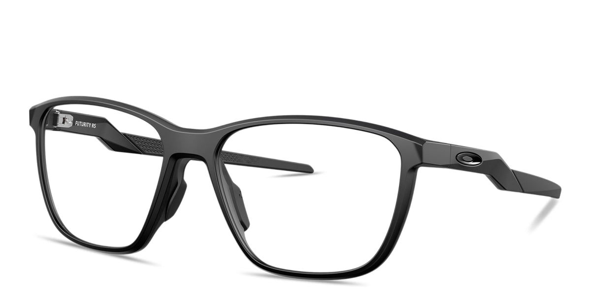 Oakley OX8186 01 satin black eyeglasses 54mm angled view