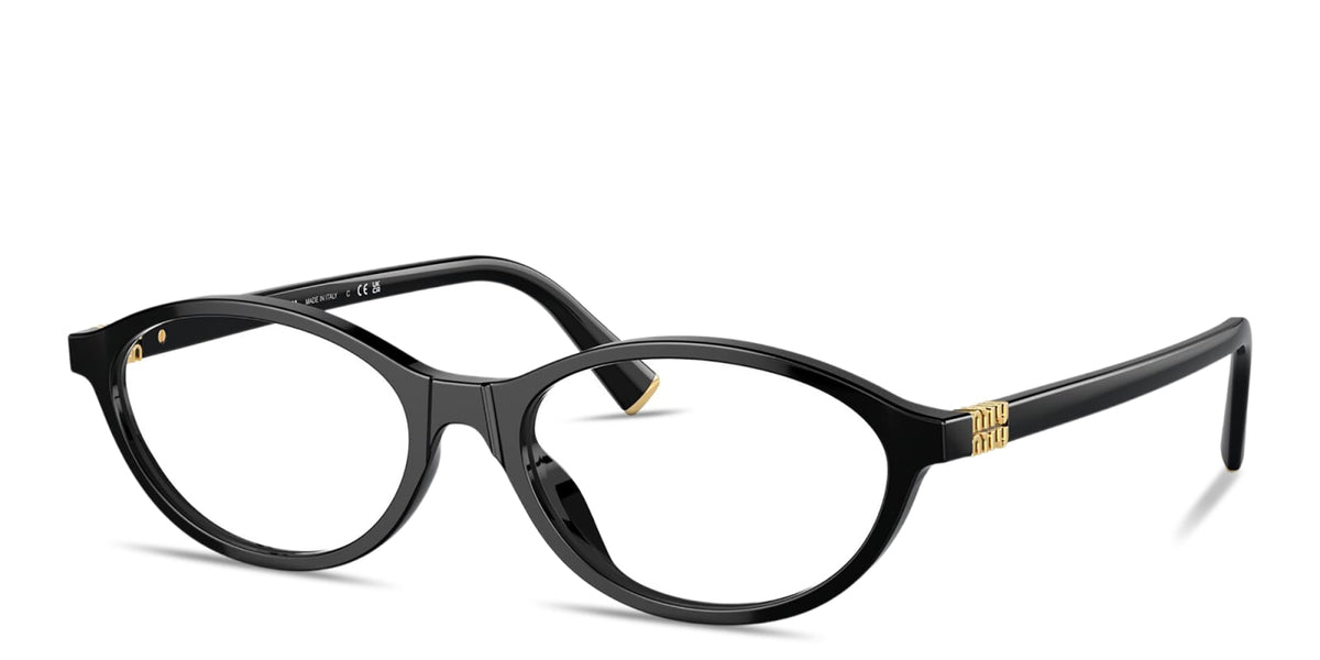 Miu Miu MU09XV 16K1O1 black eyeglasses 54mm angled view