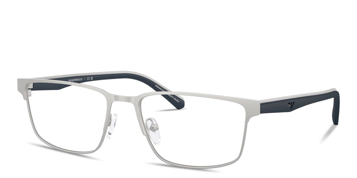 Emporio Armani EA1175 3015 matte silver eyeglasses 54mm angled view