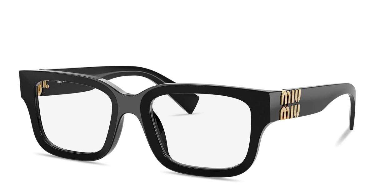 Miu Miu MU02YV 16K1O1 black eyeglasses 53mm angled view