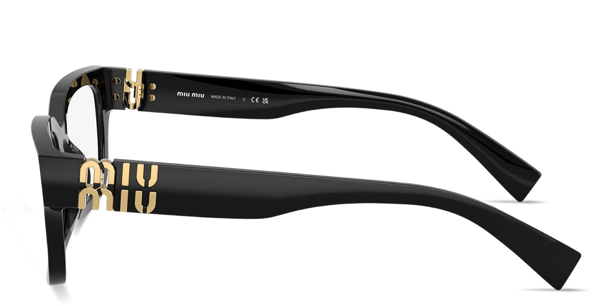 Miu Miu MU02YV 16K1O1 black eyeglasses 53mm side view