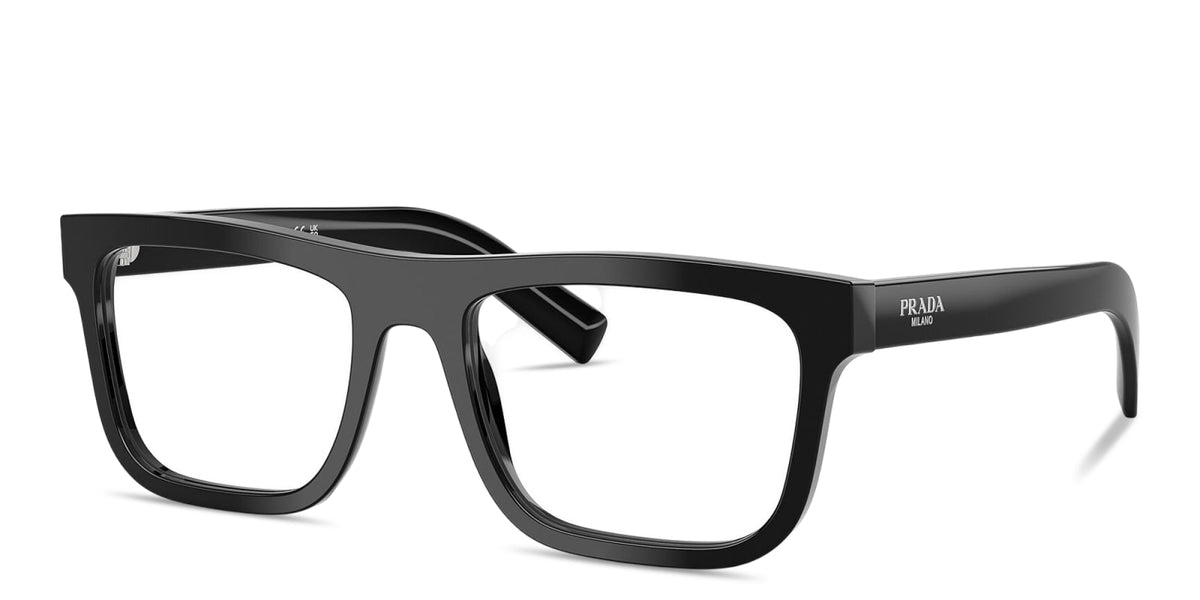 Prada PRC03V 16K1O1 black eyeglasses 53mm angled view