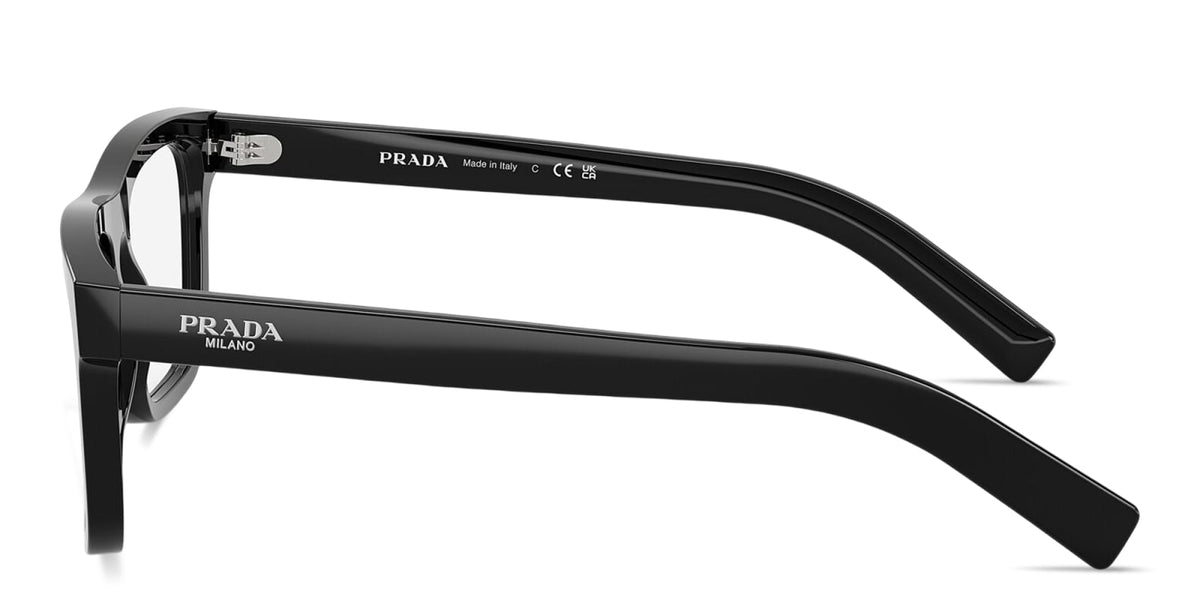 Prada PRC03V 16K1O1 black eyeglasses 53mm side view