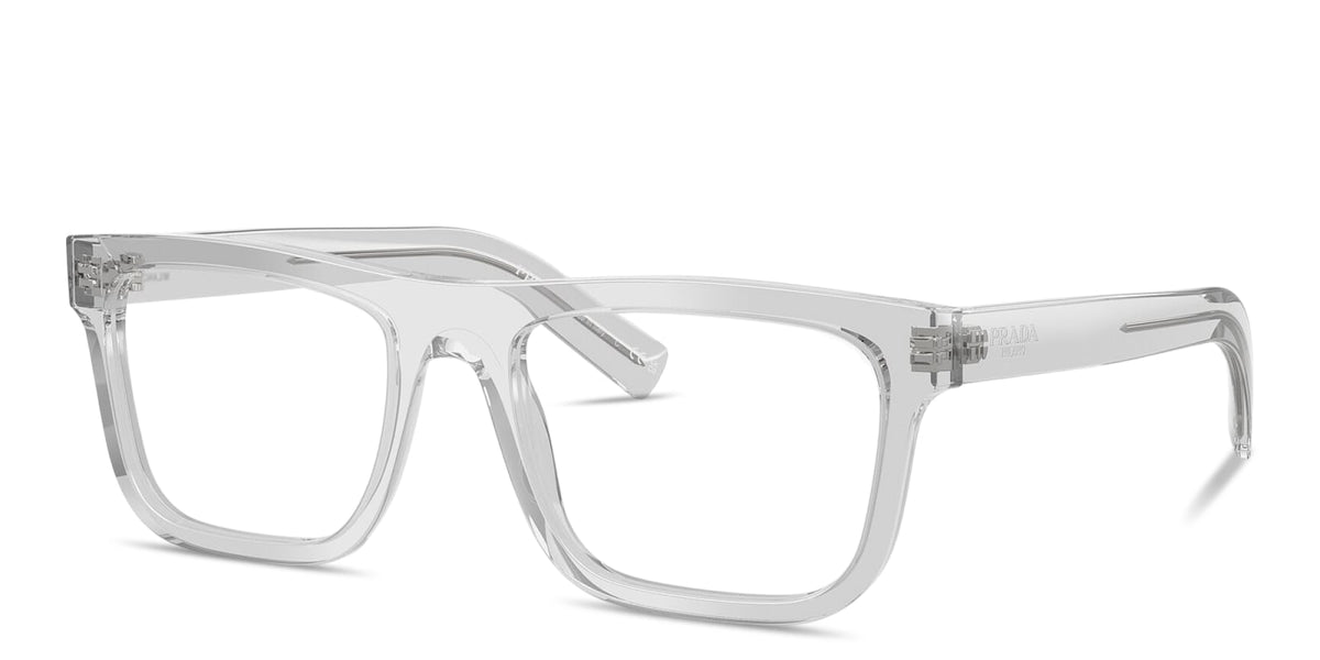 Prada PRC03V 17P1O1 crystal grey eyeglasses 53mm angled view