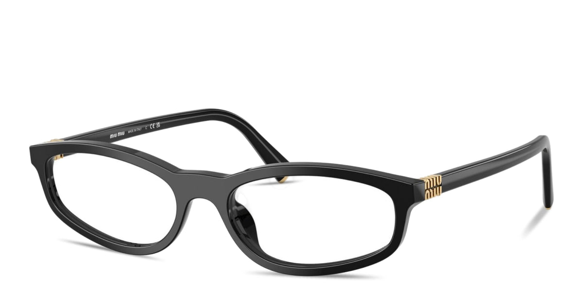 Miu Miu MU01ZV 16K1O1 black eyeglasses 54mm angled view