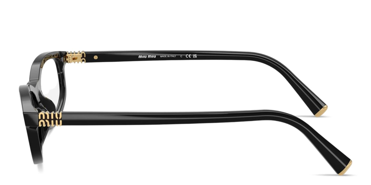 Miu Miu MU01ZV 16K1O1 black eyeglasses 54mm side view