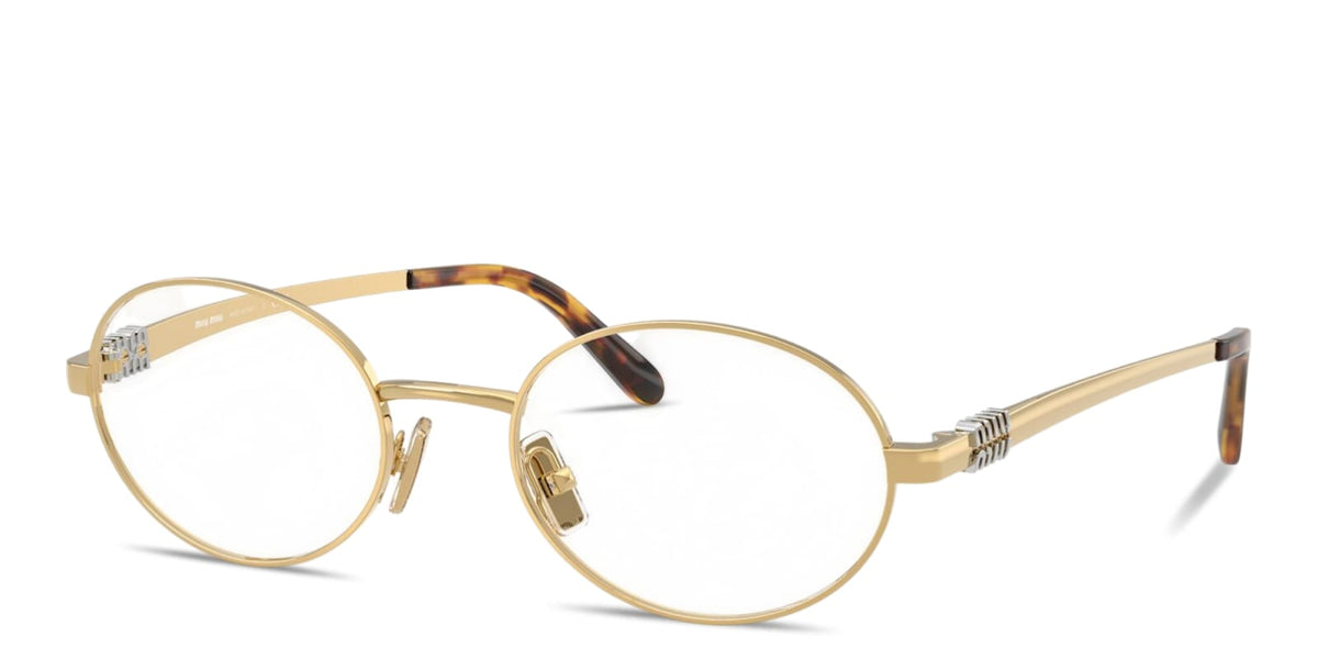 Miu Miu MU50ZV 5AK1O1 gold eyeglasses 52mm angled view