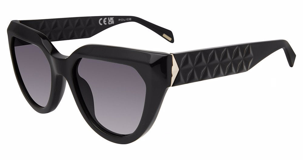 Police Phenomenon 2 SPLN61 0700 – Shiny Black Sunglasses (54mm)
