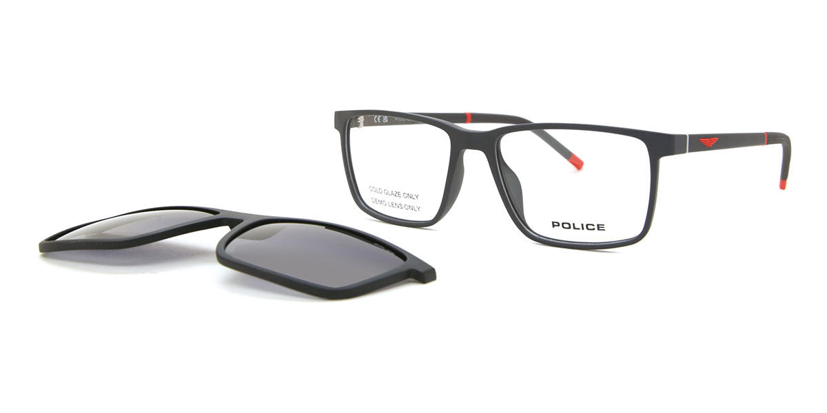 Police Solstice Lite 1 UPLL74 I41P clip-on eyeglasses 54mm front view