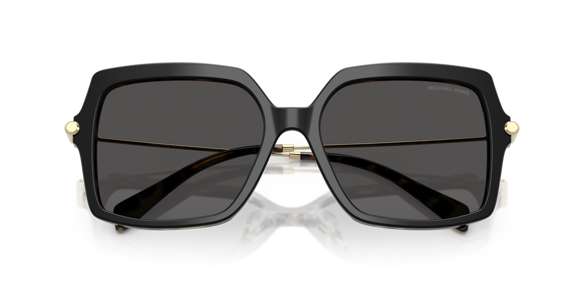 Michael Kors MK2247U 395087 black/amber tortoise sunglasses 57mm folded view