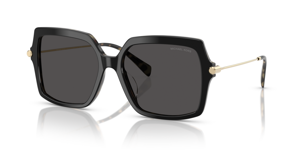 Michael Kors MK2247U 395087 black/amber tortoise sunglasses 57mm angled view