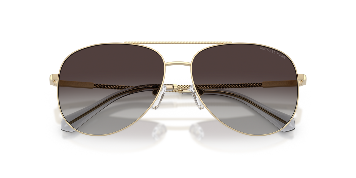 Michael Kors MK1172 10148G light gold sunglasses 58mm folded view