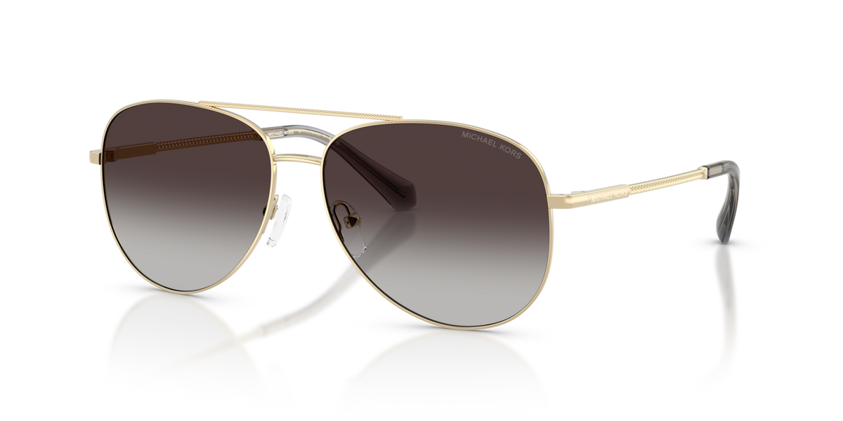 Michael Kors MK1172 10148G light gold sunglasses 58mm angled view
