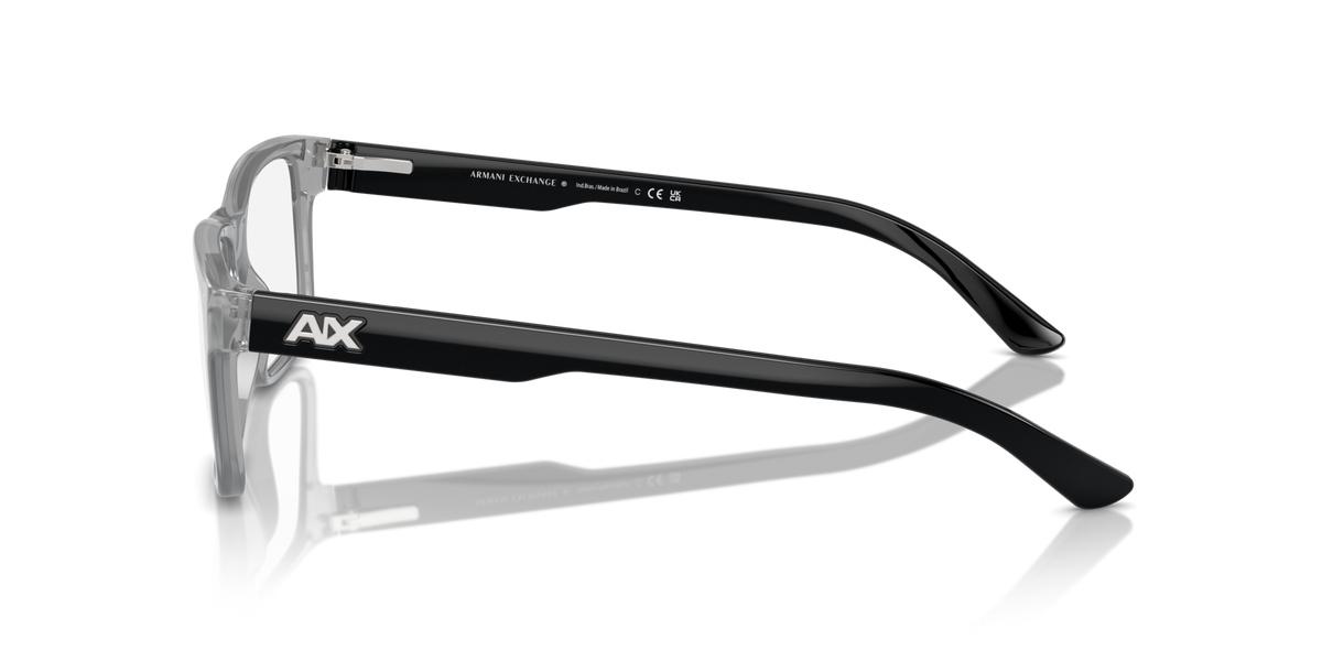 Armani Exchange AX3016 8239 shiny transparent grey eyeglasses 53mm side view