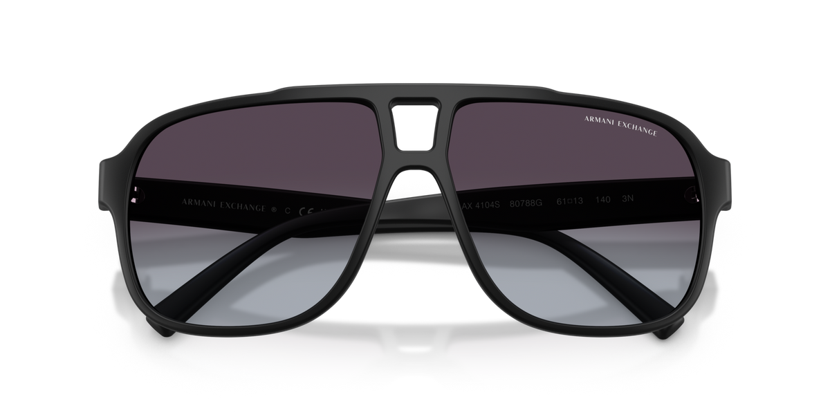 Armani Exchange AX4104S 80788G matte black sunglasses 61mm folded view