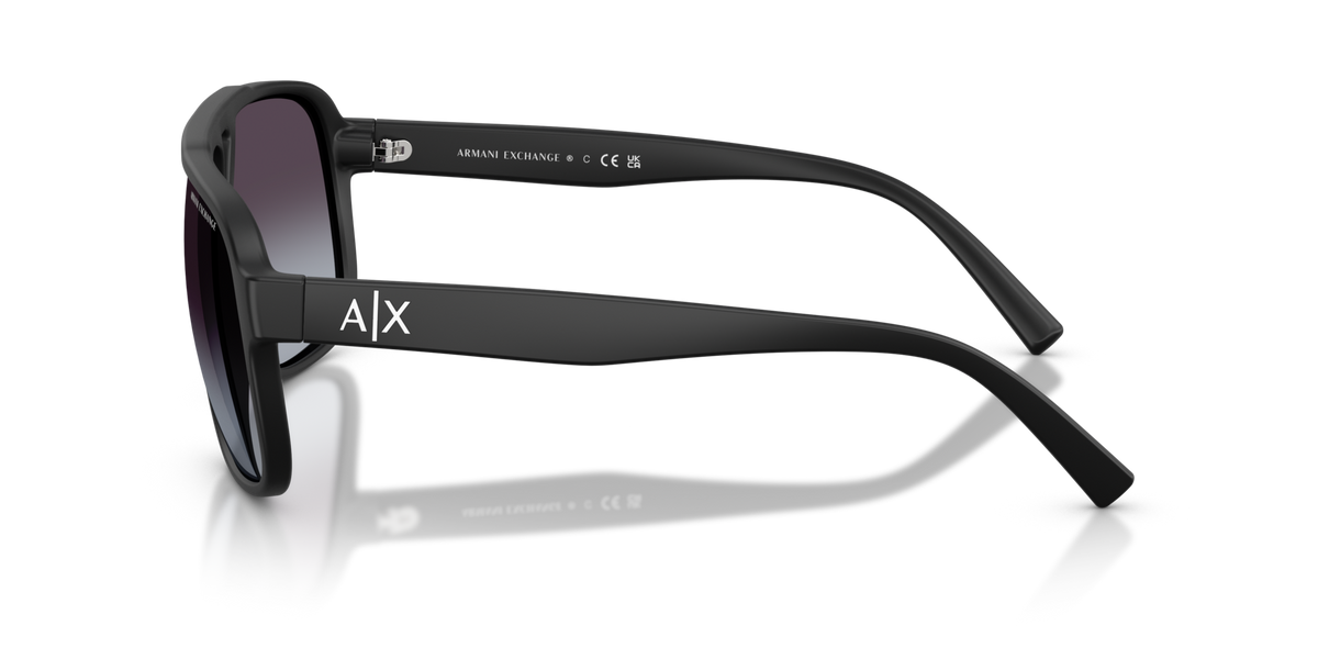 Armani Exchange AX4104S 80788G matte black sunglasses 61mm side view