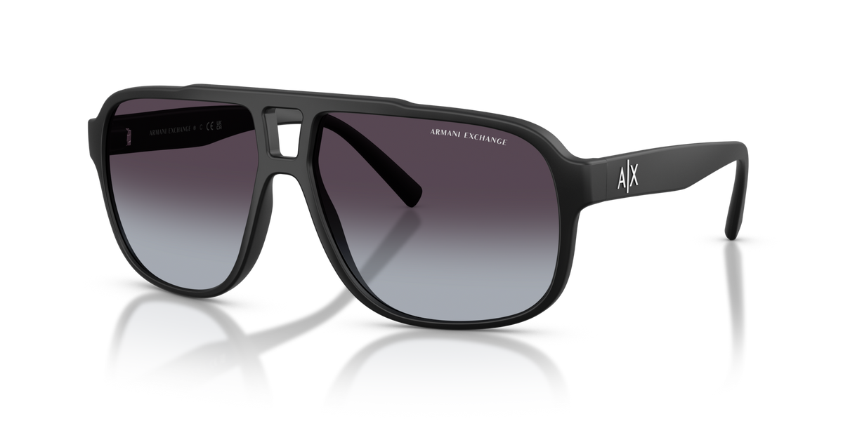 Armani Exchange AX4104S 80788G matte black sunglasses 61mm angled view