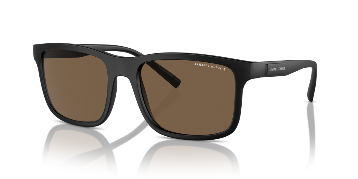 Armani Exchange AX4145S 807873 matte black sunglasses 57mm angled view