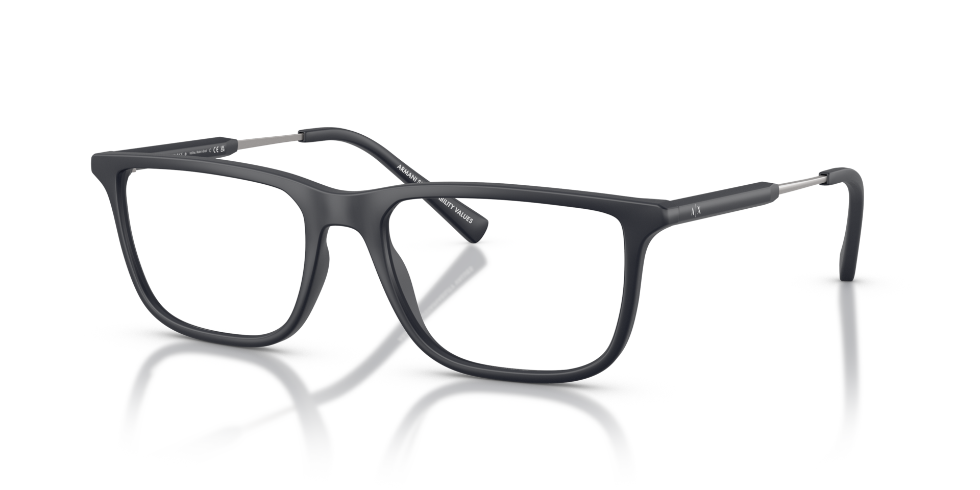 Armani Exchange AX3126 8380 matte blue eyeglasses 54mm angled view