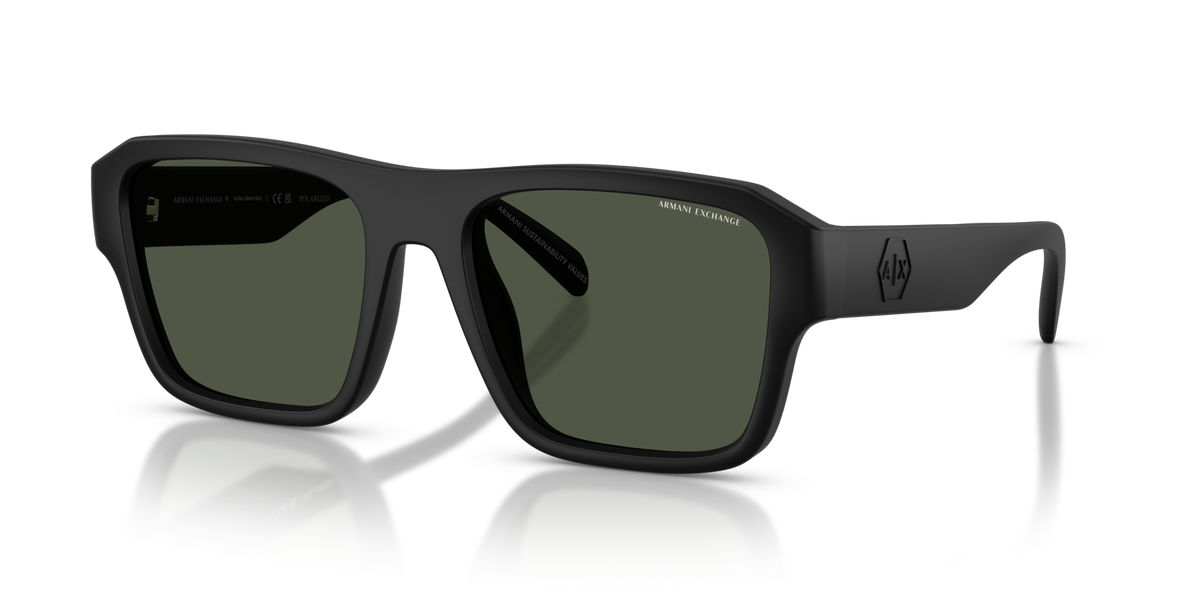 Armani Exchange AX4154SU 80782J matte black sunglasses 56mm angled view