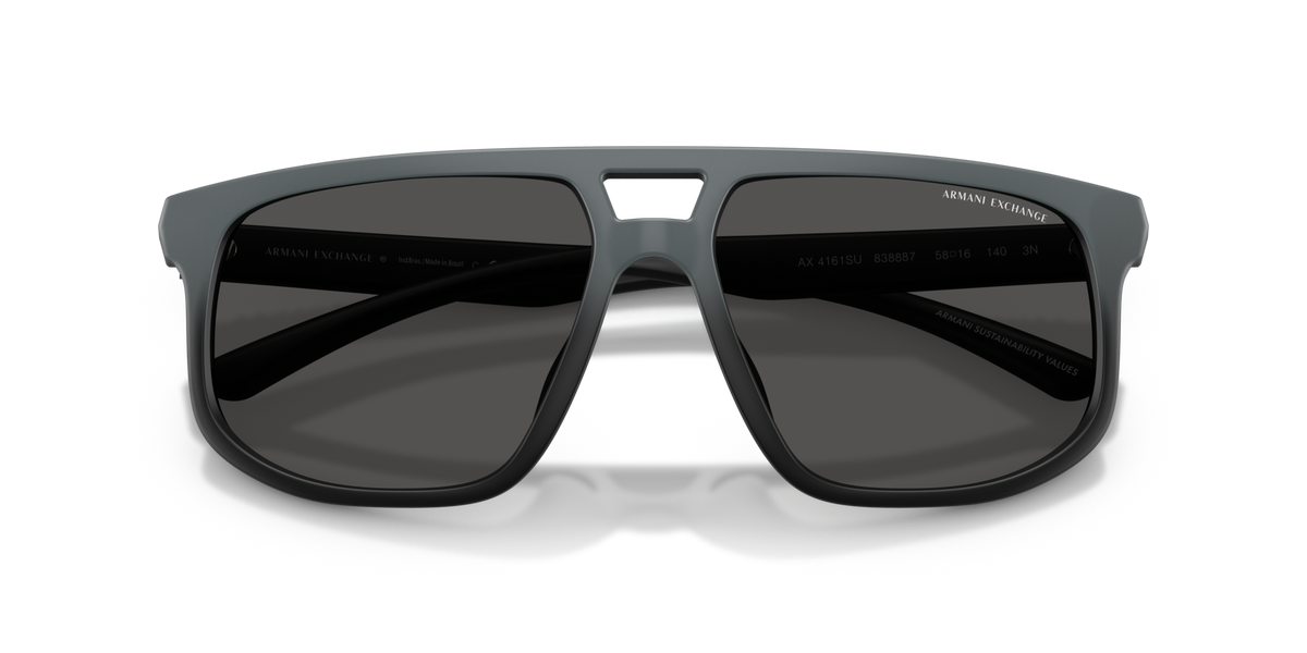 Armani Exchange AX4161SU 838887 matte grey gradient sunglasses 58mm folded view