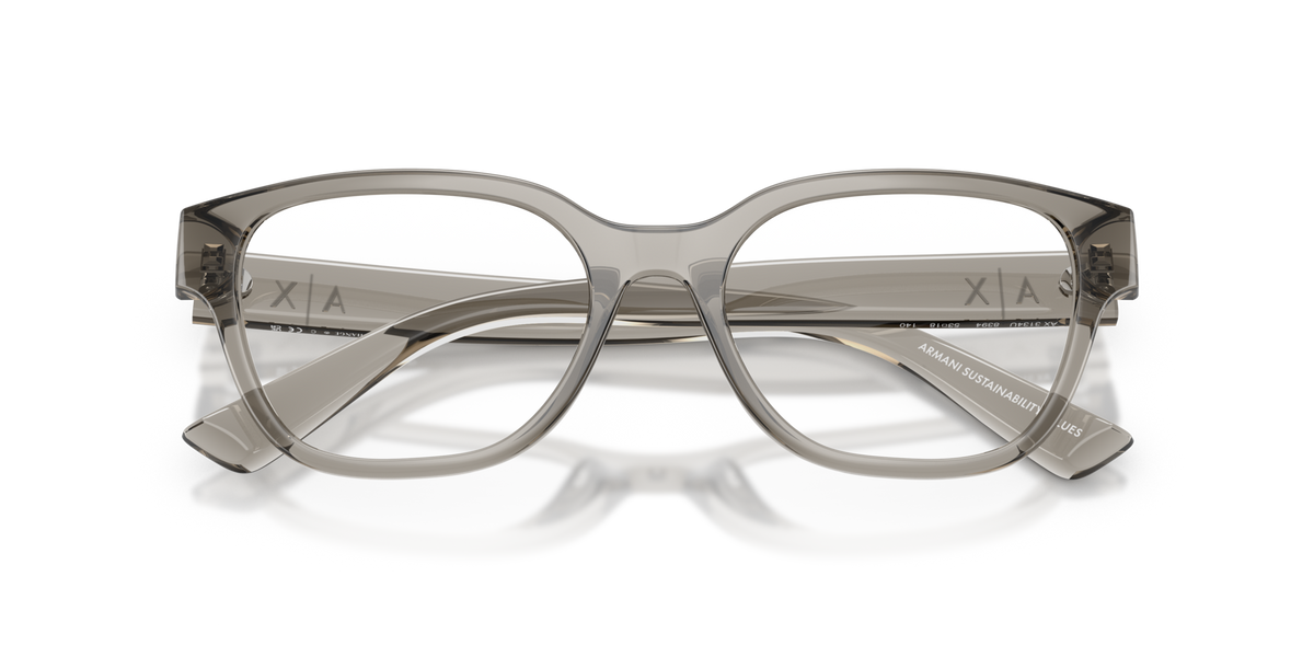 Armani Exchange AX3134U 8394 shiny transparent grey eyeglasses 53mm folded view