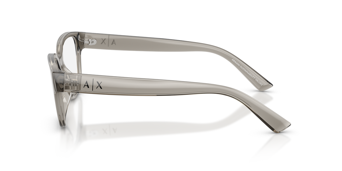 Armani Exchange AX3134U 8394 shiny transparent grey eyeglasses 53mm side view