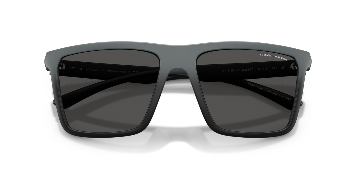 Armani Exchange AX4162SU 838887 matte grey gradient sunglasses 57mm folded view