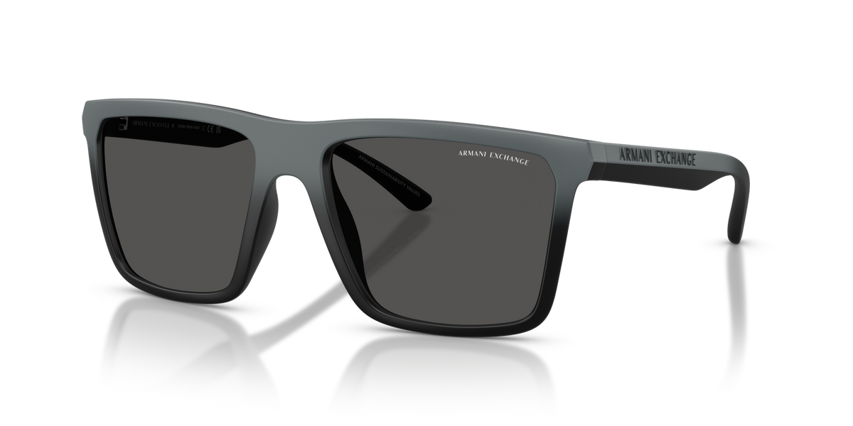 Armani Exchange AX4162SU 838887 matte grey gradient sunglasses 57mm angled view