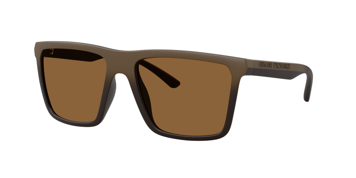 Armani Exchange AX4162SU 839173 matte brown gradient sunglasses 57mm angled view