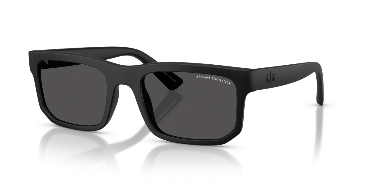 Armani Exchange AX4165S 807887 matte black sunglasses 56mm angled view