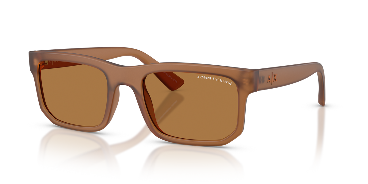 Armani Exchange AX4165S 835873 frosted brown sunglasses 56mm angled view