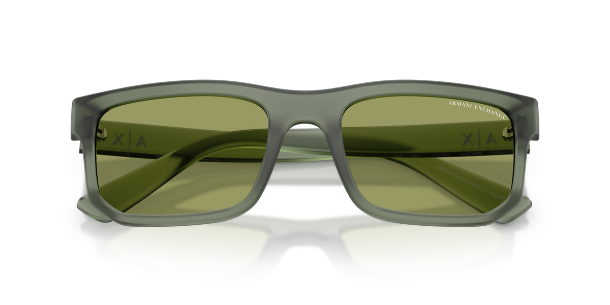 Armani Exchange AX4165S 83622A frosted agave sunglasses 56mm folded view