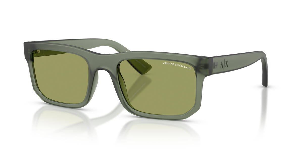 Armani Exchange AX4165S 83622A frosted agave sunglasses 56mm angled view