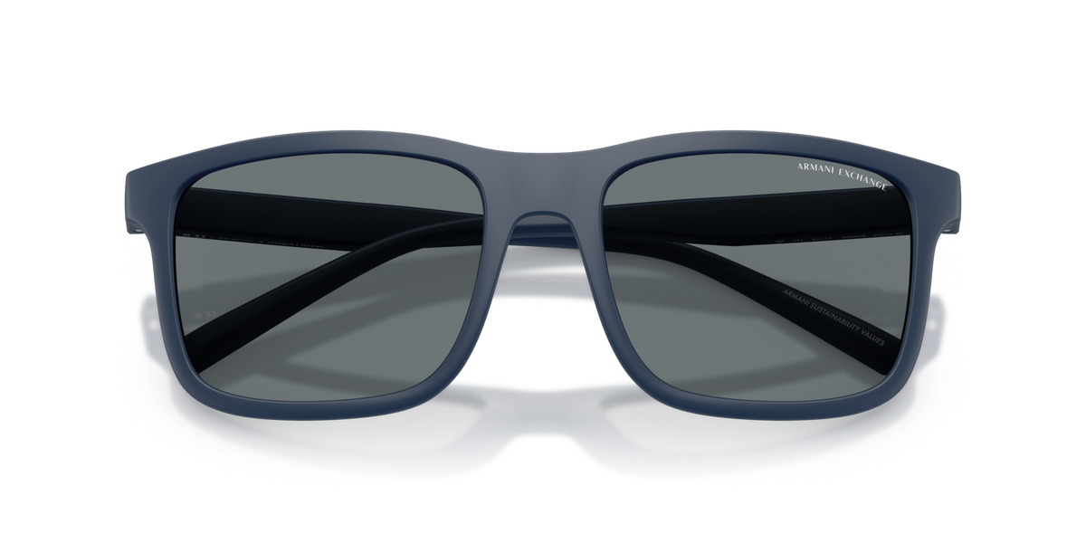 Armani Exchange AX4145S 839980 matte navy blue sunglasses 57mm folded view