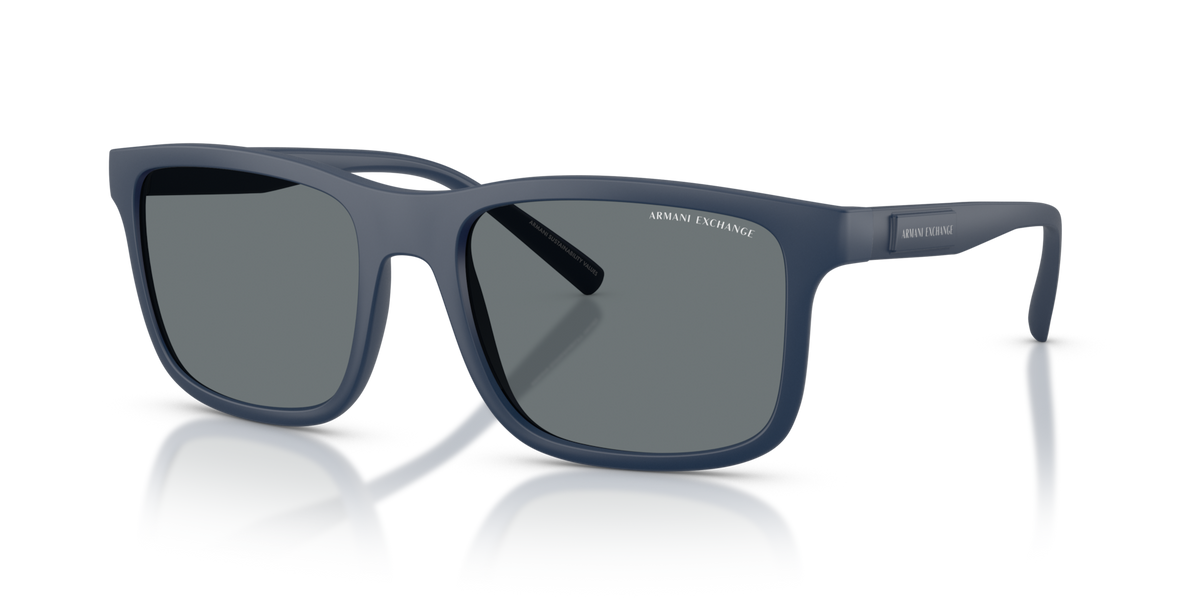 Armani Exchange AX4145S 839980 matte navy blue sunglasses 57mm angled view