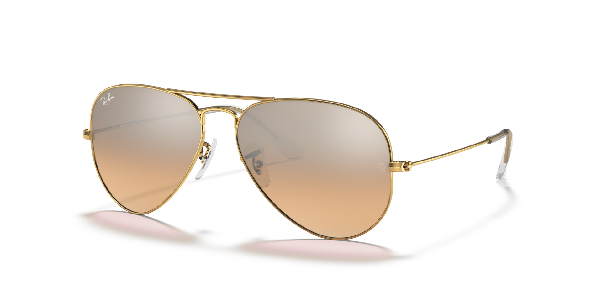 Ray-Ban Aviator Classic RB3025 001/3E gold sunglasses 55mm angled view