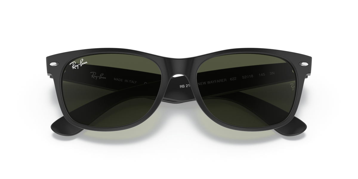 Ray-Ban RB2132 622 rubber black sunglasses 55mm folded view