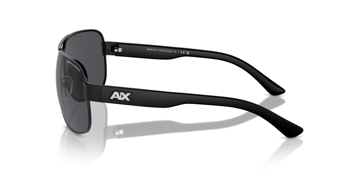 Armani Exchange AX2012S 606387 matte black sunglasses 62mm side view