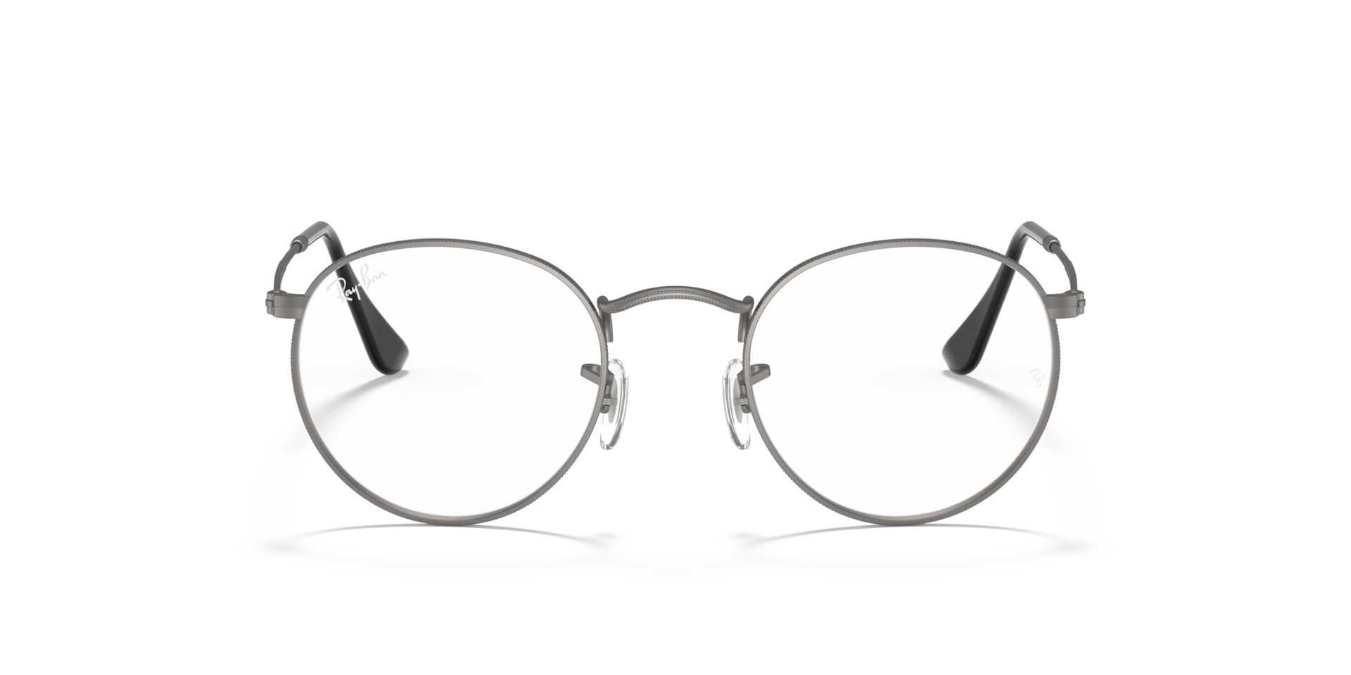 Ray-Ban Round Metal RX3447 2620 gunmetal eyeglasses 50mm front view