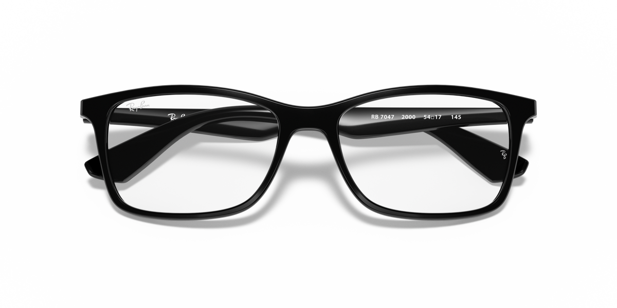 Ray-Ban RX7047 2000 black eyeglasses 54mm folded view