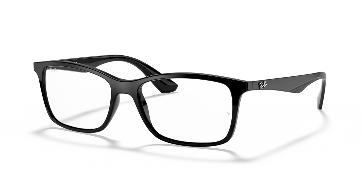 Ray-Ban RX7047 2000 black eyeglasses 54mm angled view