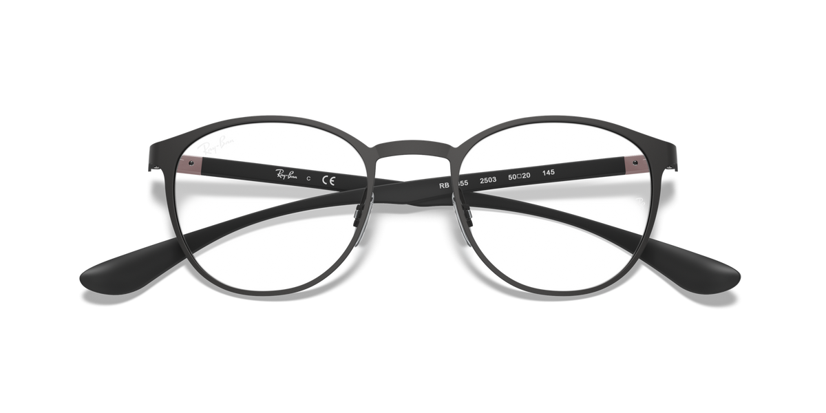 Ray-Ban RX6355 2503 black eyeglasses 50mm folded view